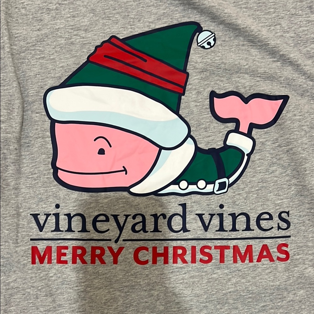 Vineyard Vines Holiday Elf Whale Long Sleeve Pocket Tee
